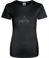 Jet black womens AWDis t-geo girlie fit sports t-shirt with Gymplode signature logo