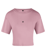 Light pink TriDri® womens activewear crop top t-shirt with Gymplode icon logo