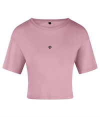 Light pink TriDri® womens activewear crop top t-shirt with Gymplode icon logo