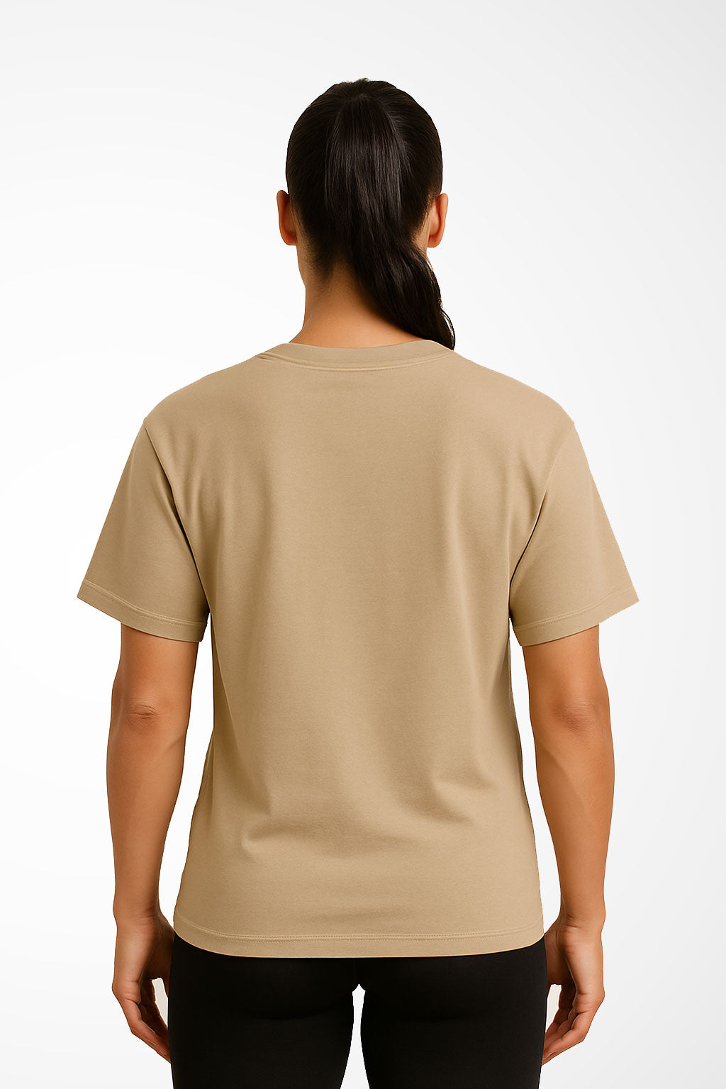 Womens Gymplode Oversized Vintage unisex t-shirt with no print, back view with model