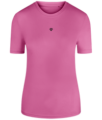 Pink melange TriDri® eco girlie fit sports activewear womens t-shirt with Gymplode icon logo