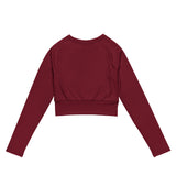 Womens Gymplode Rouge long sleeve sports crop top with no print, back view