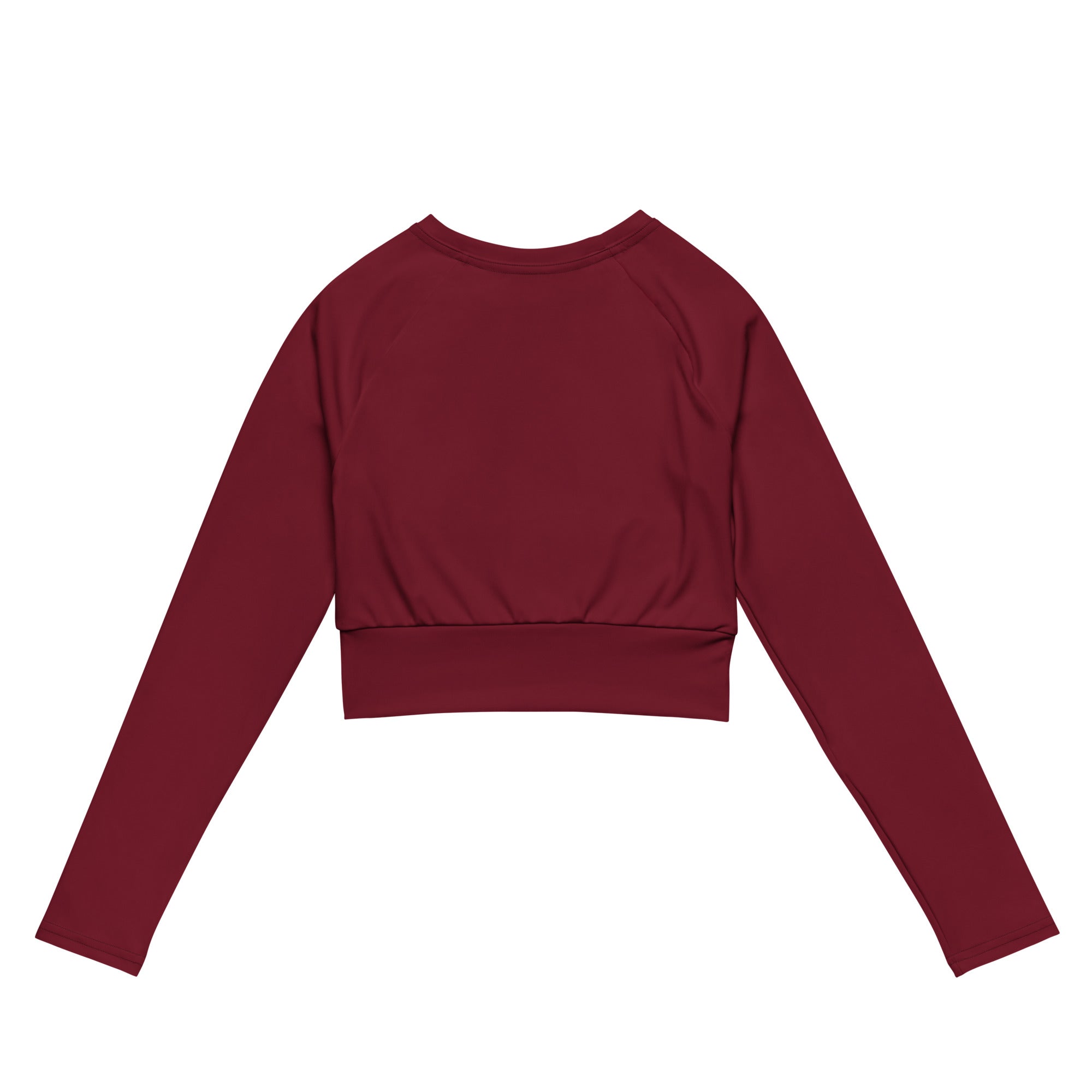 Womens Gymplode Rouge long sleeve sports crop top with no print, back view