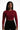 Womens Rouge long sleeve sports crop top with Gymplode icon logo, front view with model