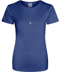 Royal blue AWDis eco womens girlie fit workout t-shirt with Gymplode icon logo