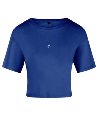 Royal TriDri® womens activewear crop top t-shirt with Gymplode icon logo