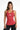 Womens Sweat in Style racerback tank top with Gymplode icon logo, front view with model