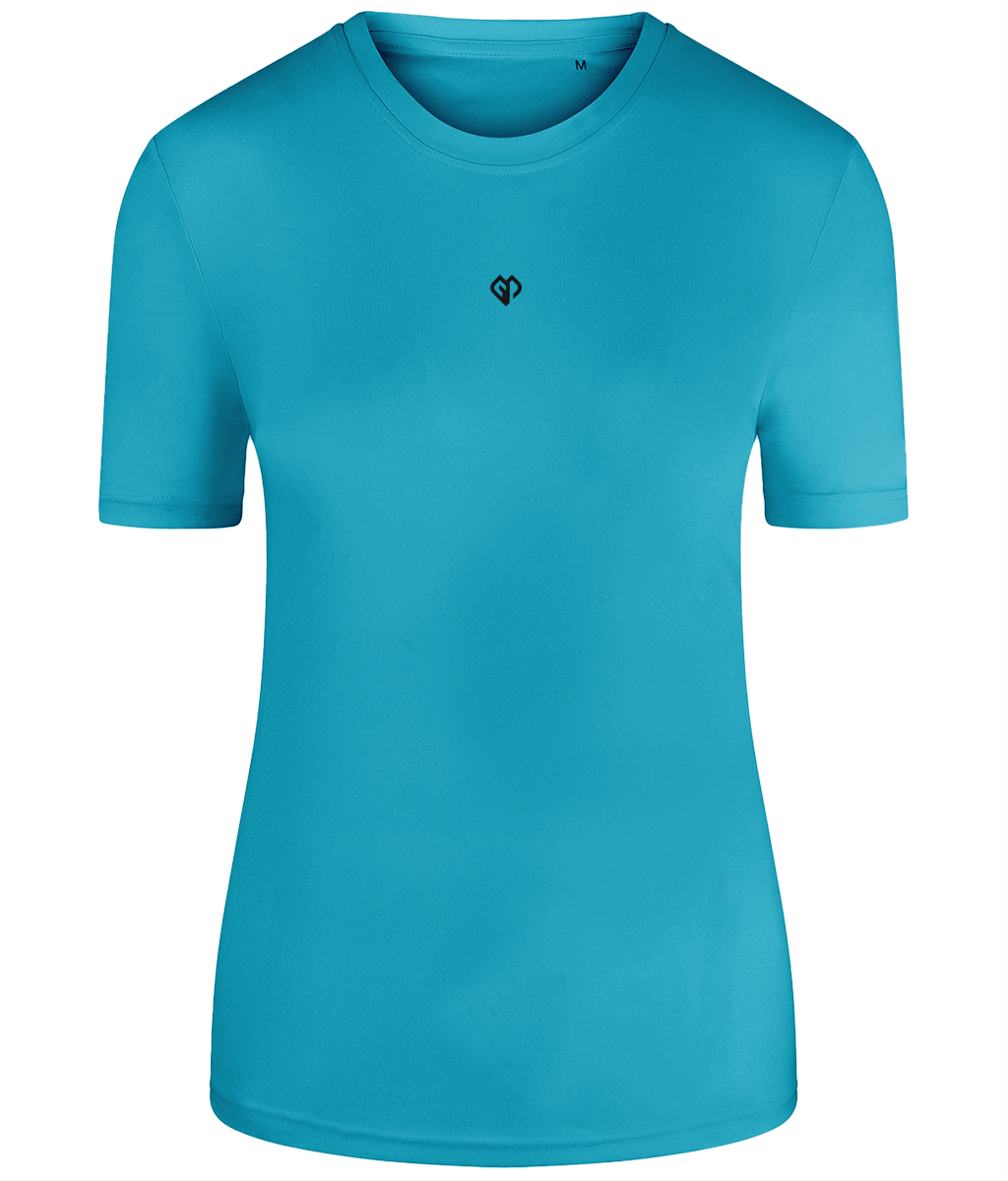 Turquoise melange TriDri® eco girlie fit sports activewear womens t-shirt with Gymplode icon logo