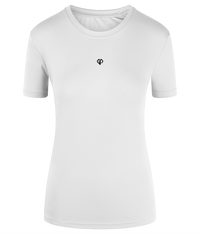 White TriDri® girlie fit sports activewear womens t-shirt with Gymplode icon logo