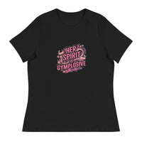 Womens Her Spirit is Gymplosive relaxed fit black t-shirt