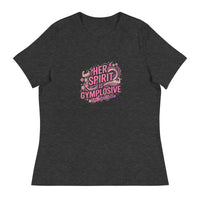 Womens Her Spirit is Gymplosive relaxed fit dark grey heather t-shirt