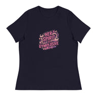 Womens Her Spirit is Gymplosive relaxed fit navy t-shirt