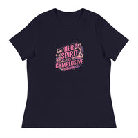 Womens Her Spirit is Gymplosive relaxed fit navy t-shirt
