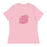 Womens Her Spirit is Gymplosive relaxed fit pink t-shirt