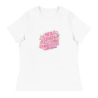 Womens Her Spirit is Gymplosive relaxed fit white t-shirt