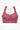 Womens hippie pink longline sports bra with Gymplode dual mark logo, front view