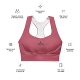 Womens hippie pink Gymplode longline sports bra key features