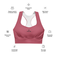 Womens hippie pink Gymplode longline sports bra key features