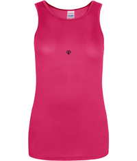 Womens hot pink AWDis girlie fit just cool vest with Gymplode icon logo