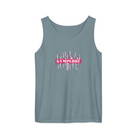 Womens ice blue Prismatic relaxed fit tank top with Gymplode signature logo