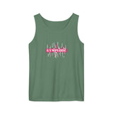 Womens light green Prismatic relaxed fit tank top with Gymplode signature logo