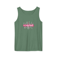 Womens light green Prismatic relaxed fit tank top with Gymplode signature logo
