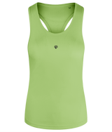 Womens lightning green TriDri® recycled racerback vest with Gymplode icon imprint