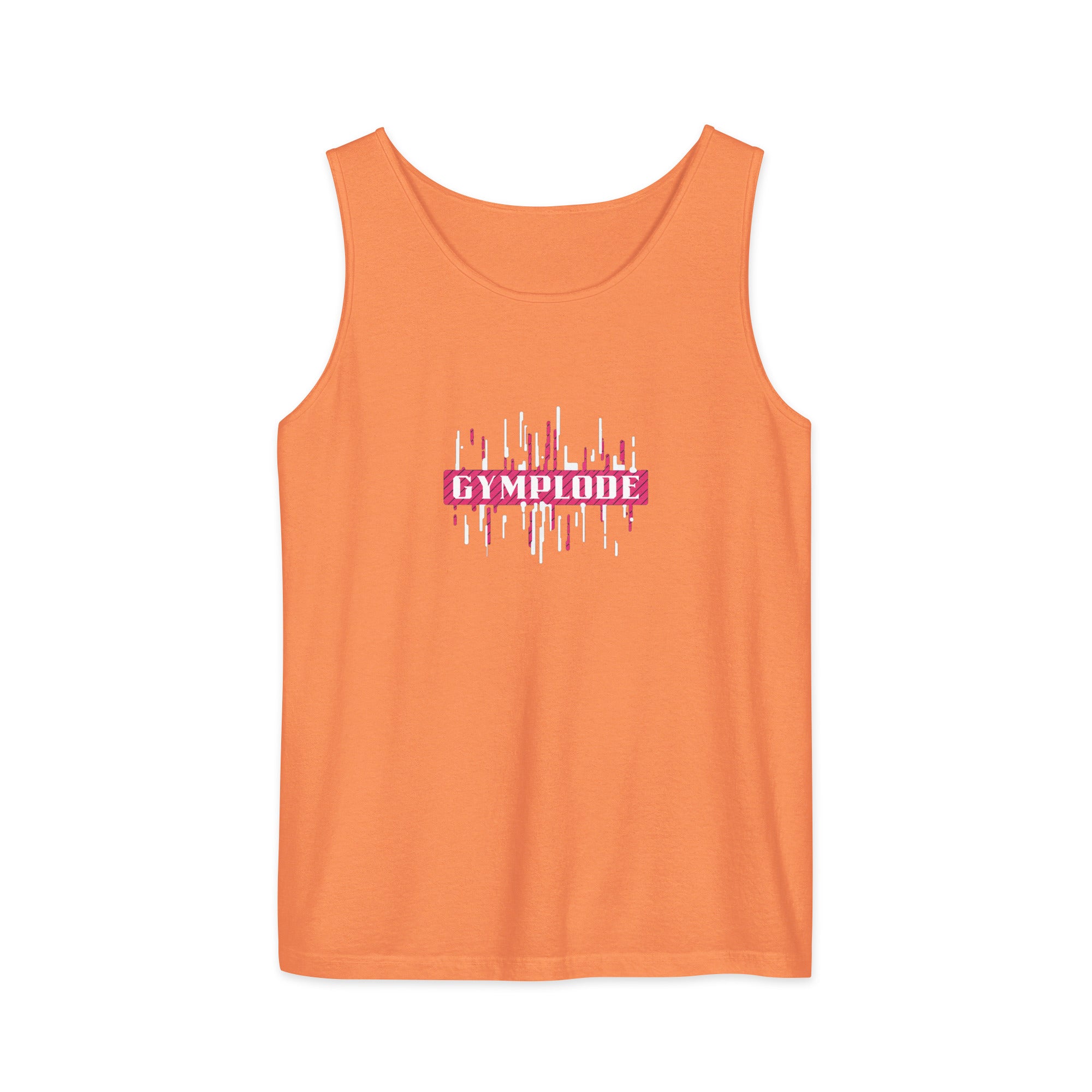 Womens melon Prismatic relaxed fit tank top with Gymplode signature logo