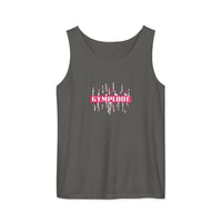 Womens pepper Prismatic relaxed fit tank top with Gymplode signature logo