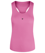 Womens pink melange TriDri® recycled racerback vest with Gymplode icon imprint