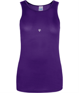 Womens purple AWDis girlie fit just cool vest with Gymplode icon logo