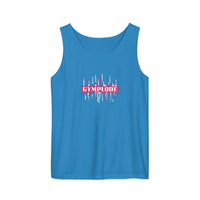 Womens royal caribe Prismatic relaxed fit tank top with Gymplode signature logo