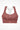 Womens rust clay longline sports bra with Gymplode icon logo, front view