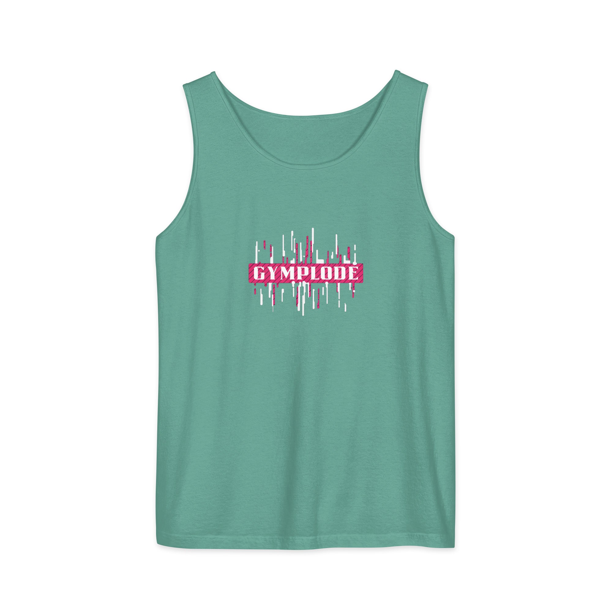 Womens seafoam Prismatic relaxed fit tank top with Gymplode signature logo