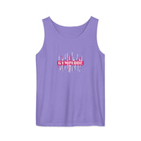 Womens violet Prismatic relaxed fit tank top with Gymplode signature logo