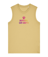 Womens viva yellow Running on Empty comfort fit tank top with Gymplode icon logo
