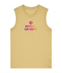 Womens viva yellow Running on Empty comfort fit tank top with Gymplode icon logo