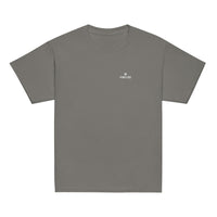 Youth classic fit unisex charcoal t-shirt with Gymplode dual mark imprint