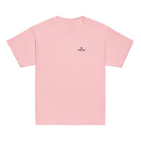 Youth classic fit unisex light pink t-shirt with Gymplode dual mark imprint