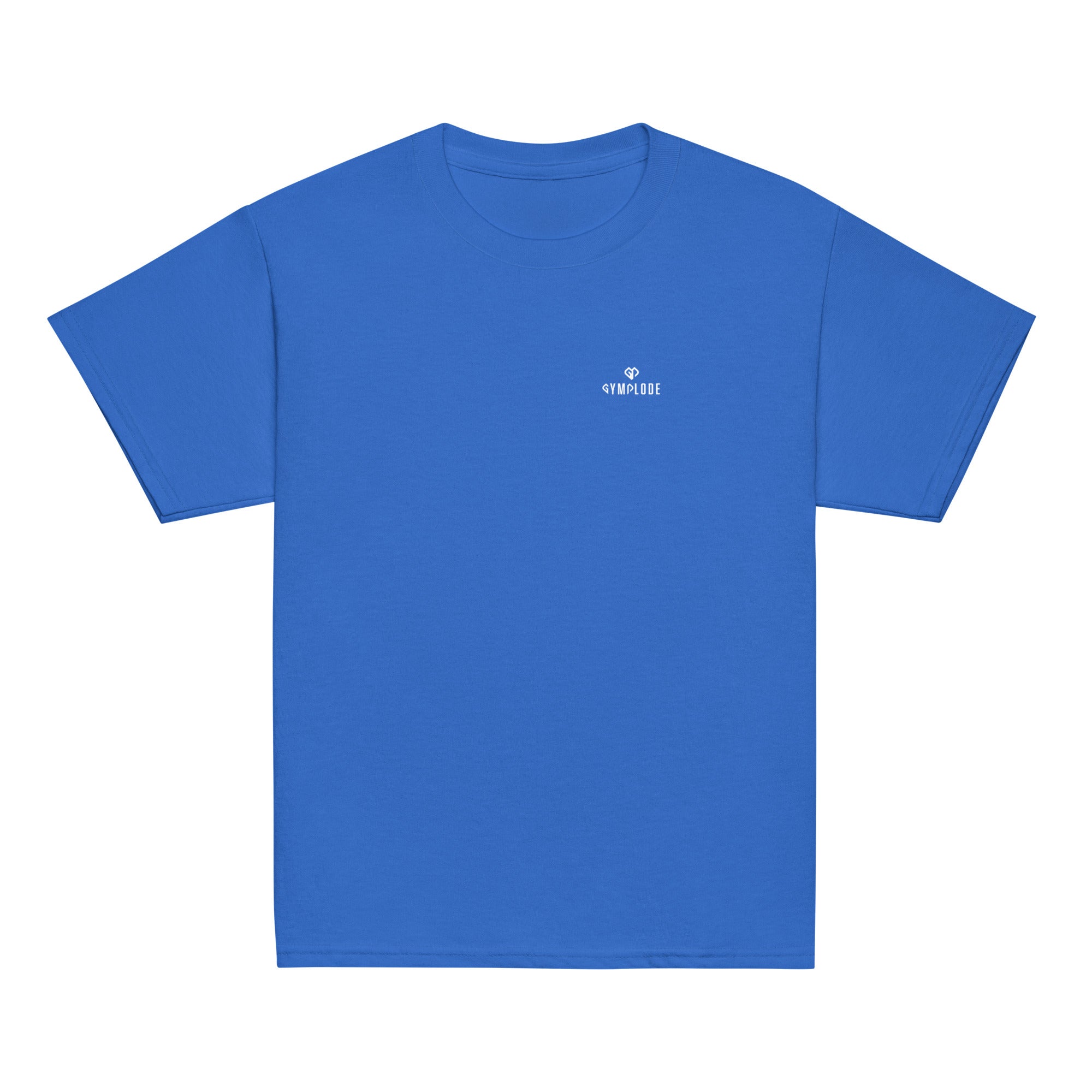 Youth classic fit unisex royal t-shirt with Gymplode dual mark imprint