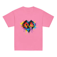 Youth hipster unisex azalea Gymplode t-shirt with vibrant icon logo