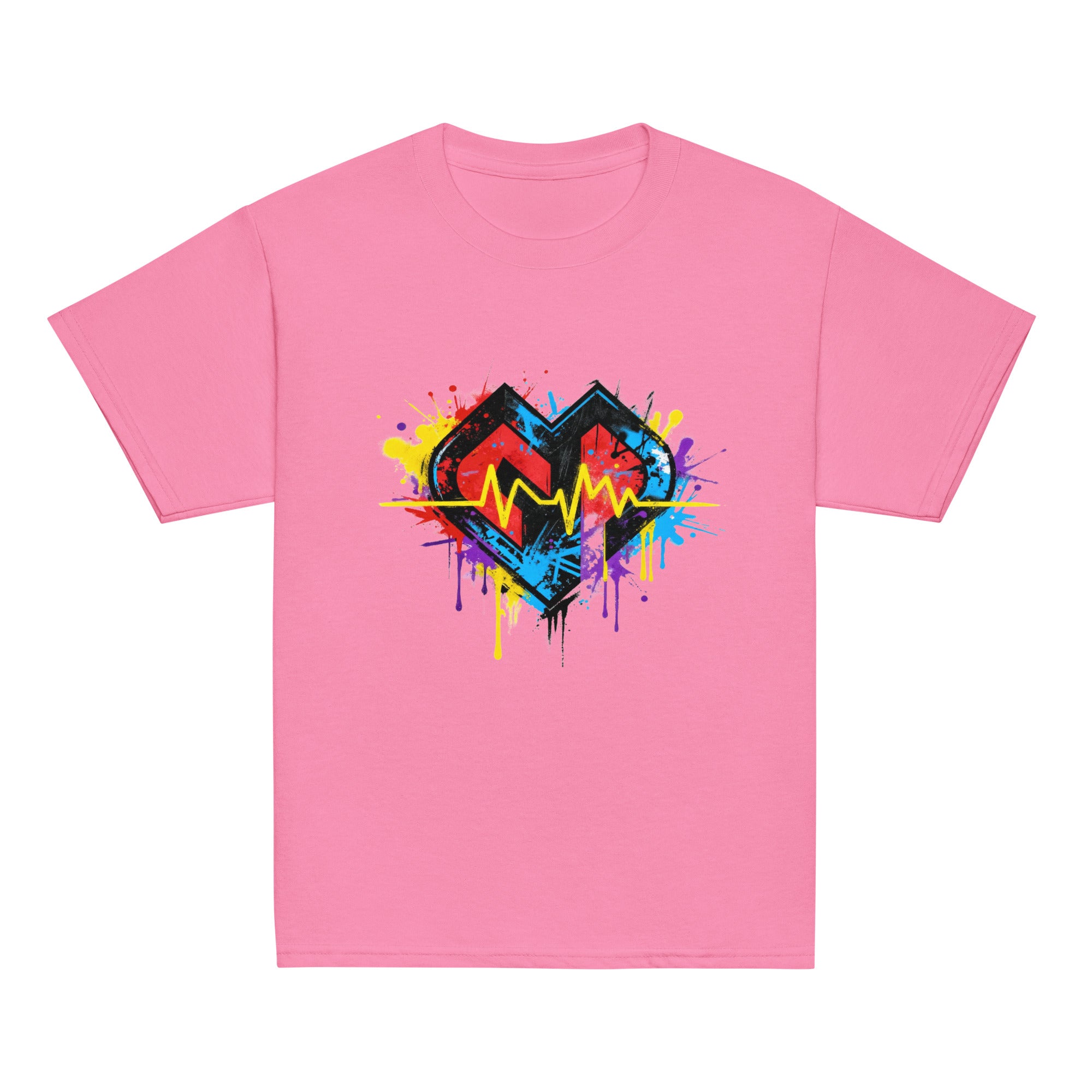 Youth hipster unisex azalea Gymplode t-shirt with vibrant icon logo