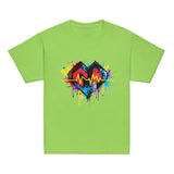 Youth hipster unisex lime Gymplode t-shirt with vibrant icon logo