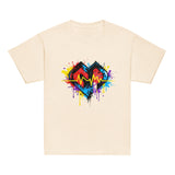 Youth hipster unisex natural Gymplode t-shirt with vibrant icon logo