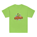 Youth unisex lime Gymplode t-shirt with signature logo, front view